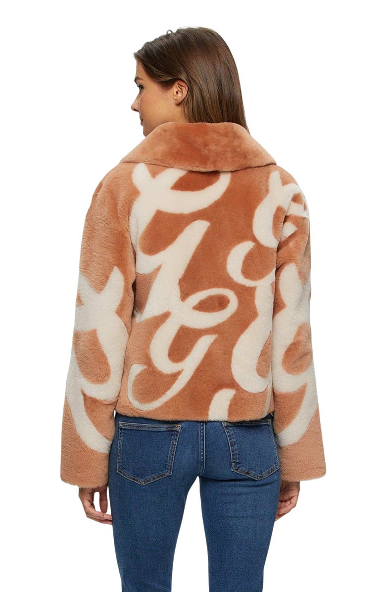 GORSKI Reversible Shearling Lamb Intarsia Jacket, Alternate, color, White/Salmon
