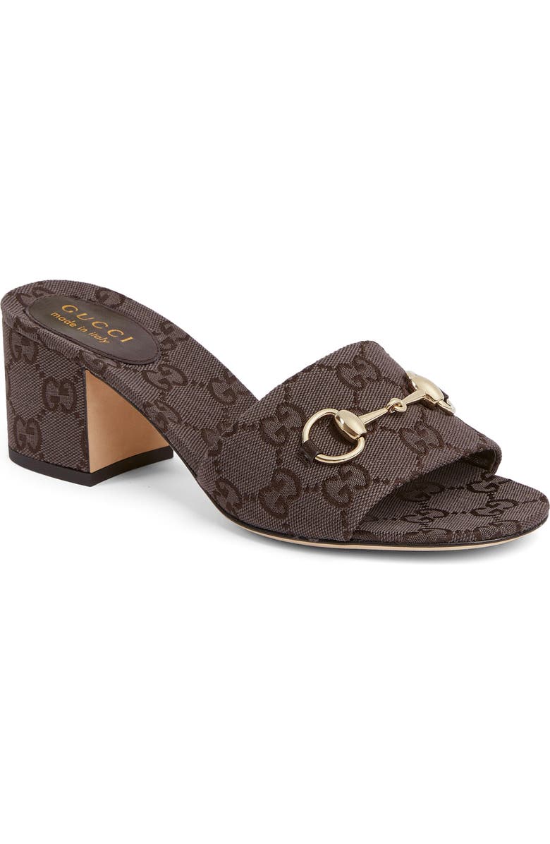 Gucci Siaga Horsebit Slide Sandal, Main, color, Brown