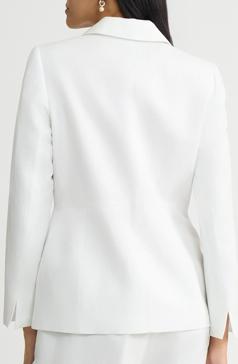 KASPER Linen Blend Blazer, Alternate, color, Lily White