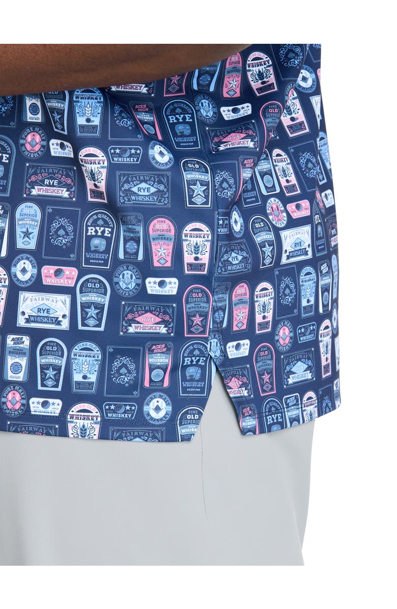 Callaway Big & Tall Whiskey Ace Printed Gold Polo Shirt, Alternate, color, Peacoat