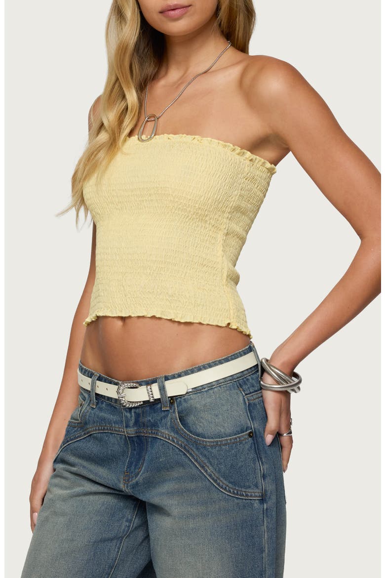Emmet Smocked Tube Top, Alternate, color, YELLOW