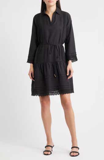 Lace Long Sleeve Shirtdress