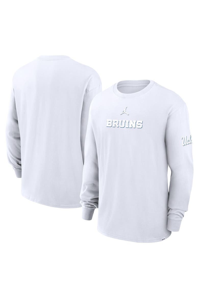 Men's Jordan Brand White UCLA Bruins 2-Hit Statement Max90 Long Sleeve T-Shirt, Main, color, White