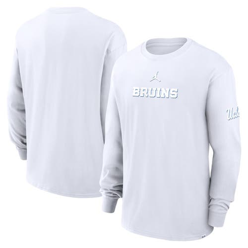 Jordan Brand White Ucla Bruins 2-hit Statement Max90 Long Sleeve T-shirt