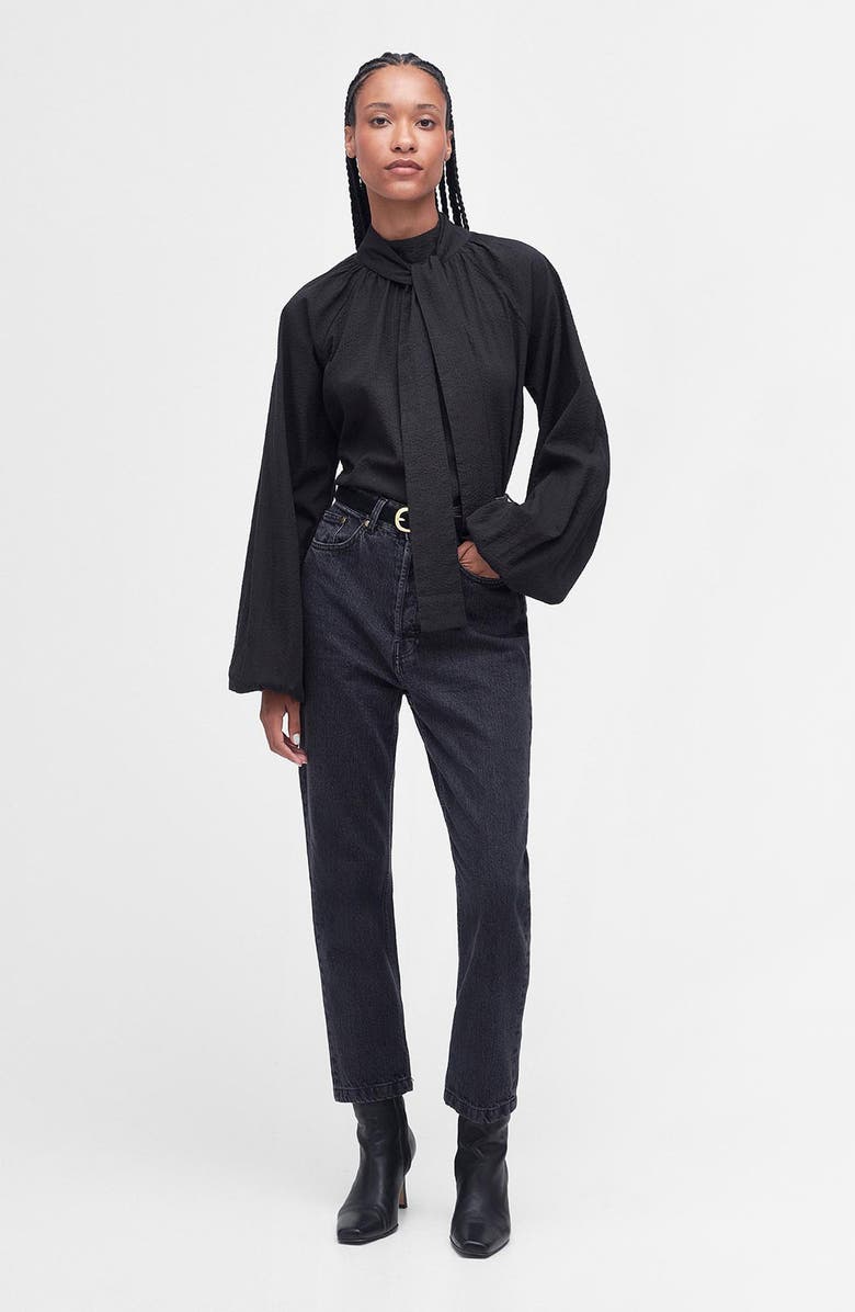 Barbour Alberta Pussy Bow Cotton Seersucker Top, Alternate, color, 