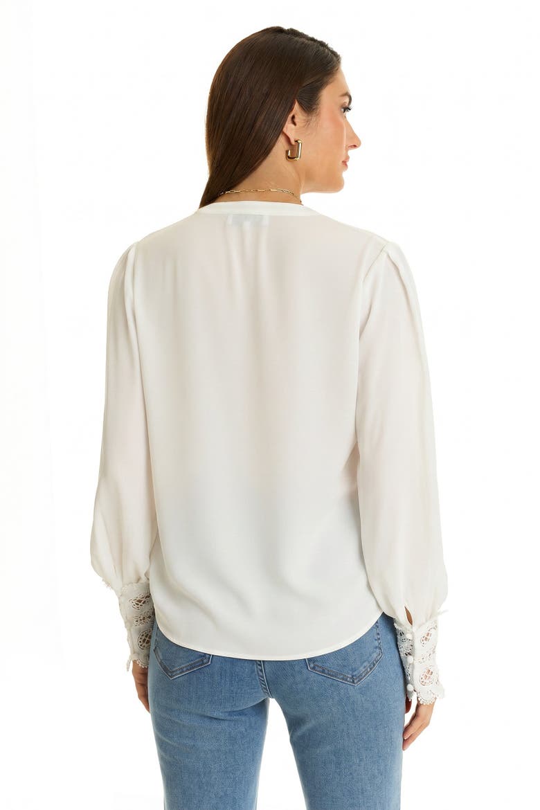Blake Lace Sleeve Blouse, Alternate, color, White