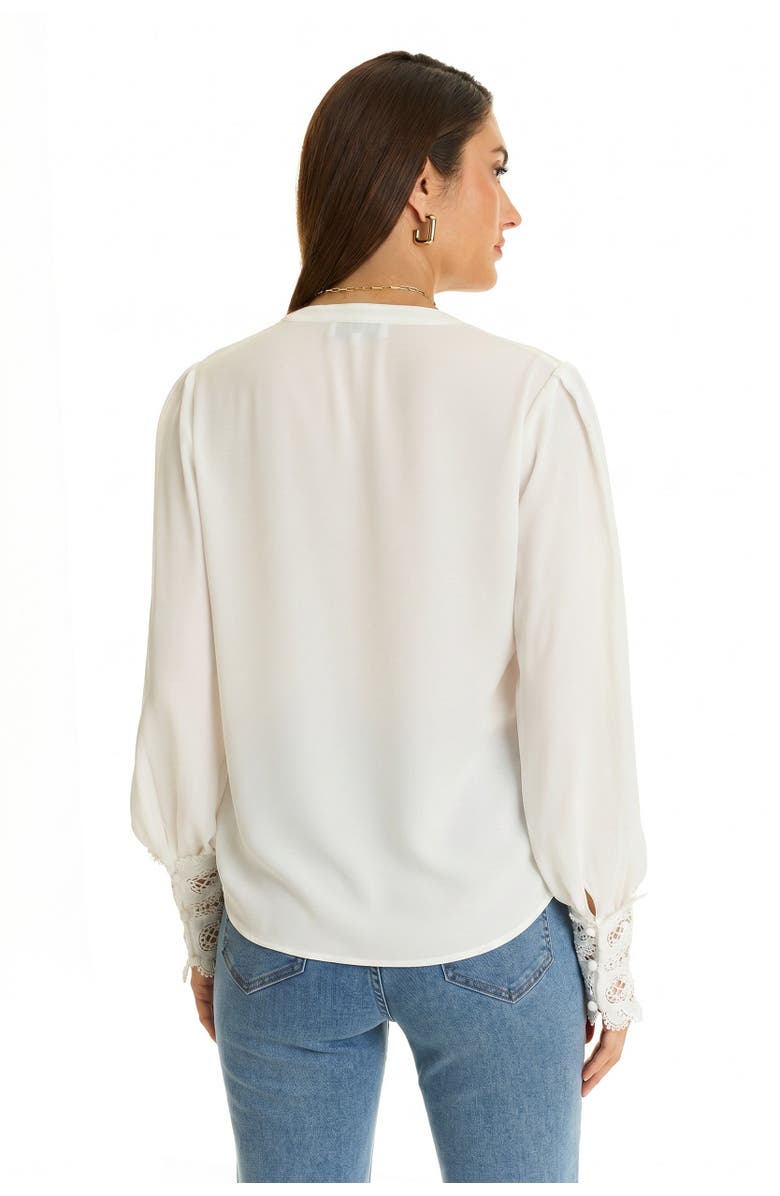 The Noli Shop Blake Lace Sleeve Blouse, Alternate, color, White