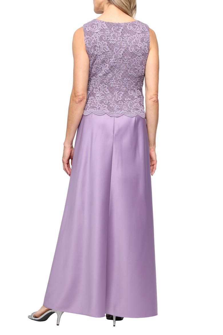 Embroidered Lace Mock Two-Piece Gown with Jacket, Alternate, color, ICY ORCHID