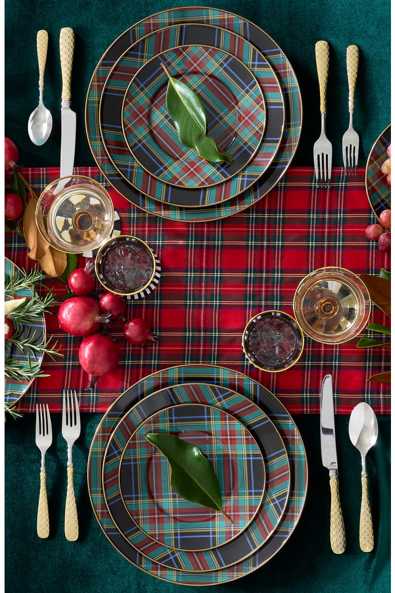 Red Tartan Check Table Runner, Alternate, color, RED