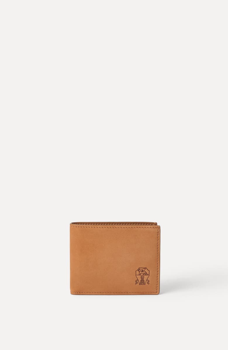 Brunello Cucinelli Nubuck wallet, Alternate, color, Cognac