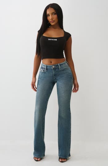 Becca Mid Rise Flap Pocket Bootcut Jeans