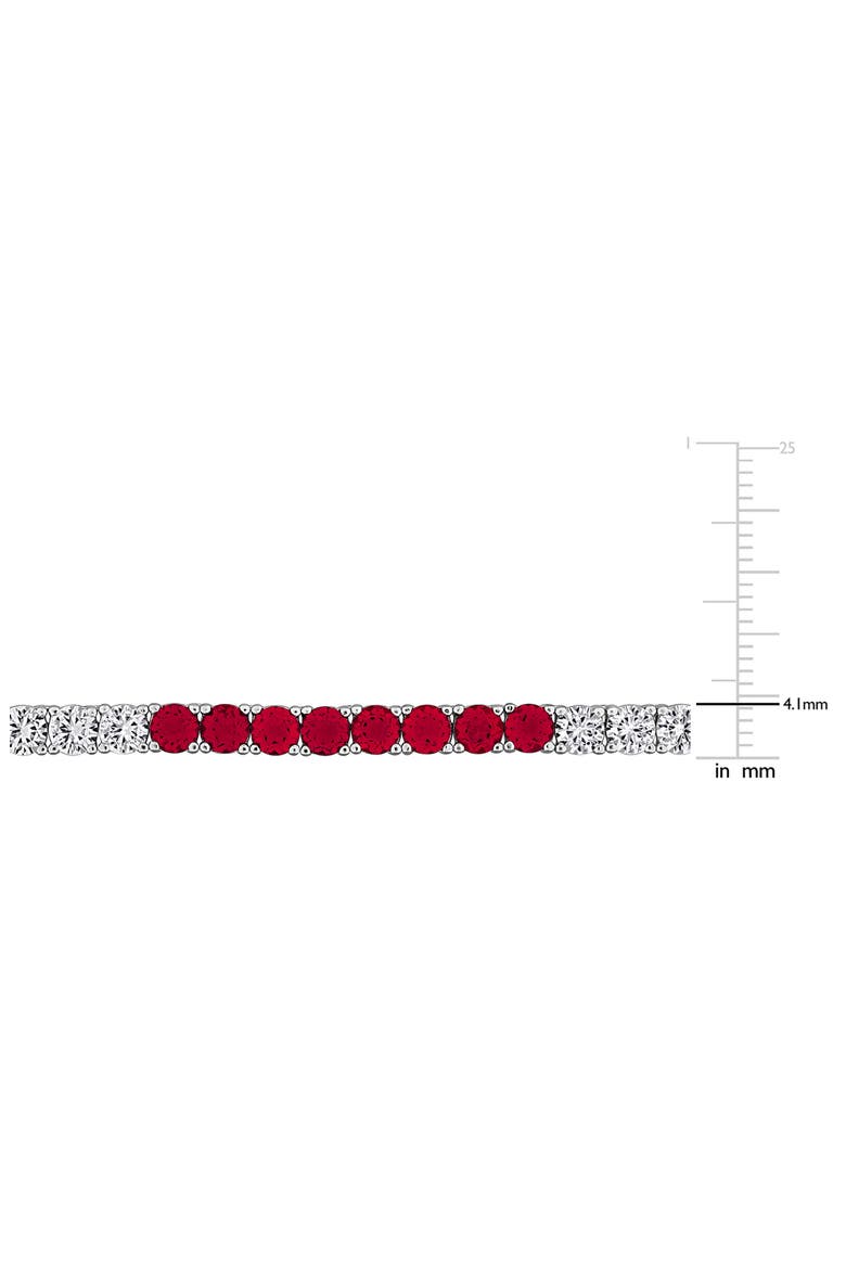 Lab Created Ruby & Lab Created White Sapphire Tennis Bracelet & Necklace Set, Alternate, color, RED