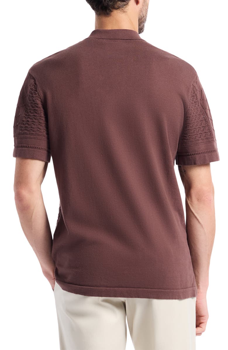 Robert Graham Delmar Short Sleeve Cotton Pointelle Button-Up Sweater, Alternate, color, 