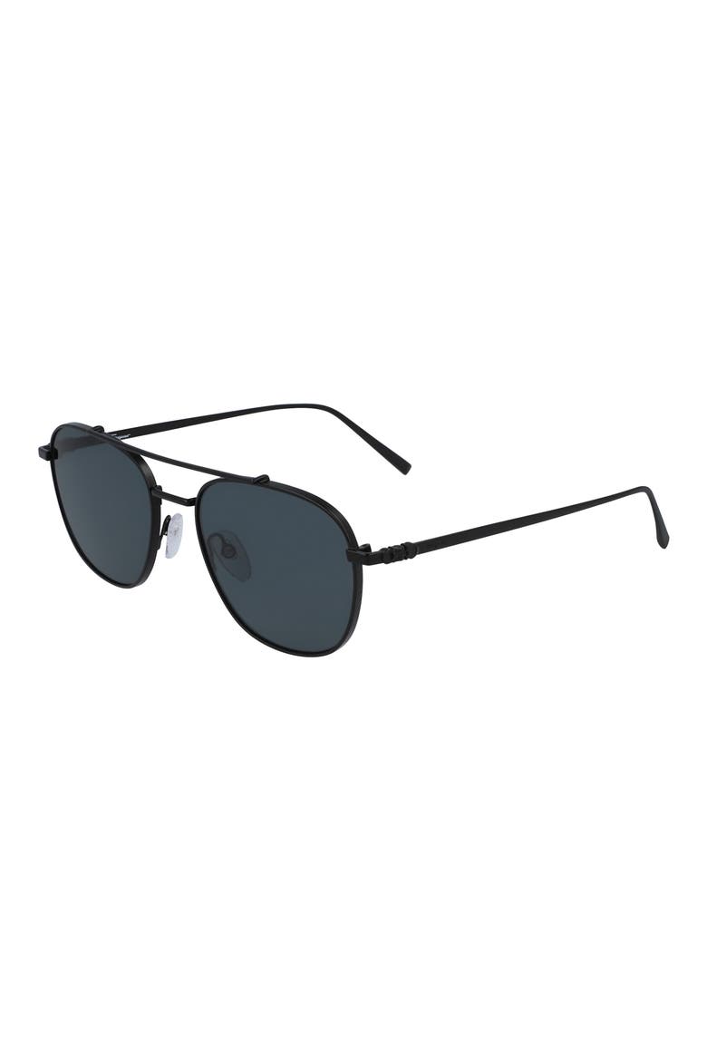 54mm Aviator Sunglasses, Alternate, color, MATTE BLACK