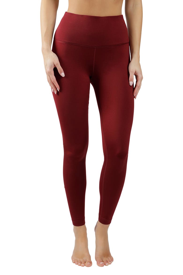 Soft Tech Fleece Lined High Rise Leggings, Main, color, BURNT RASPBERRY