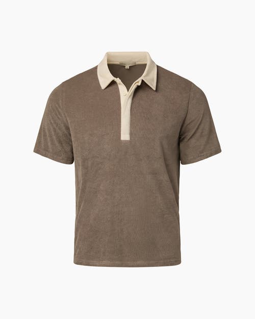 Onia Oversized Towel Terry Polo In Cinder/egret