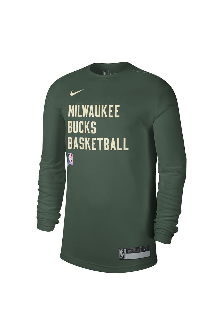 Unisex Nike Hunter Green Milwaukee Bucks 2023/24 Legend On-Court Practice Long Sleeve T-Shirt, Alternate, color, Hunter Green