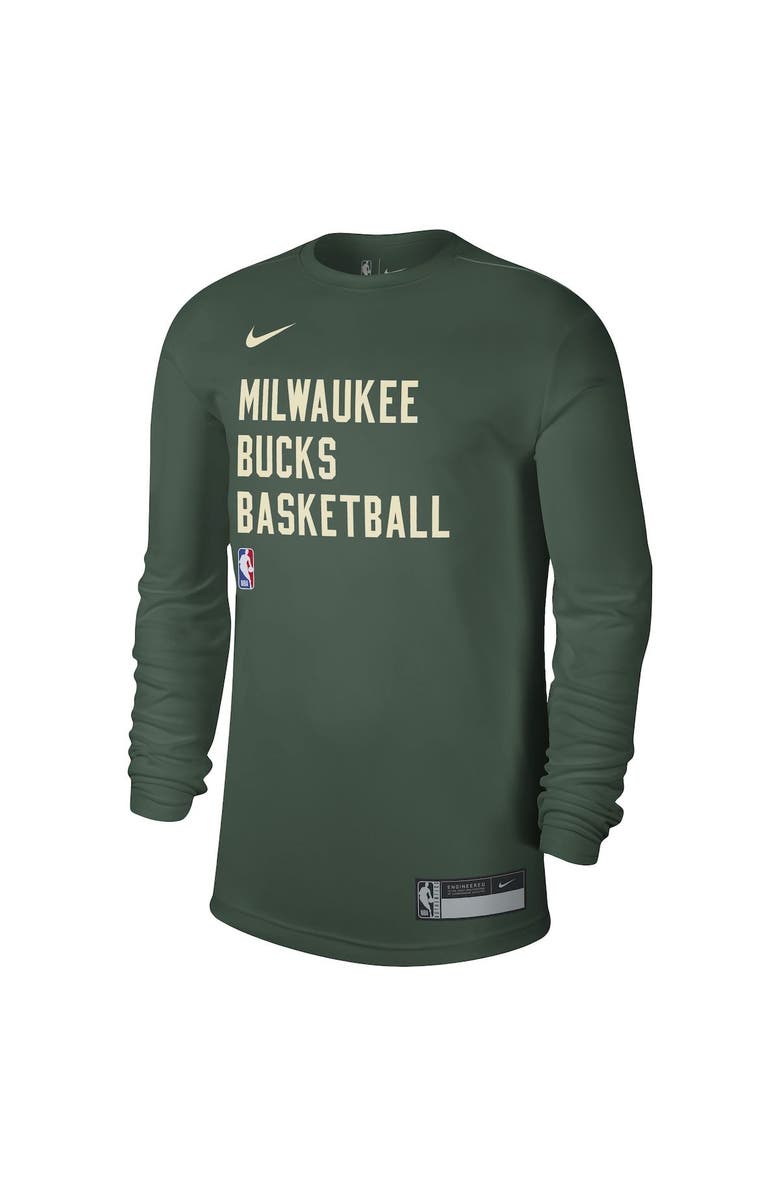 Nike Unisex Nike Hunter Green Milwaukee Bucks 2023/24 Legend On-Court Practice Long Sleeve T-Shirt, Alternate, color, Hunter Green