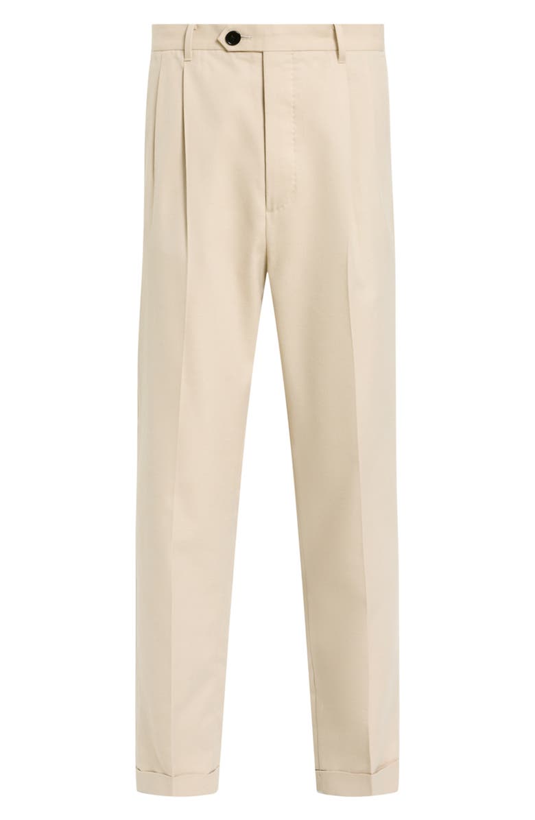AllSaints Tallis Pleated Cuff Hem Cotton & Wool Blend Pants, Alternate, color, Antique Brown