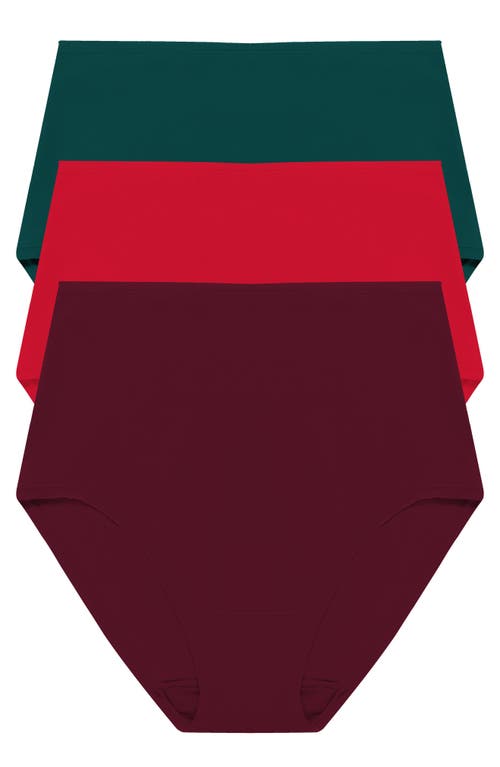 Natori Bliss Bare Cotton High Waist Brief 3-pack In Multi