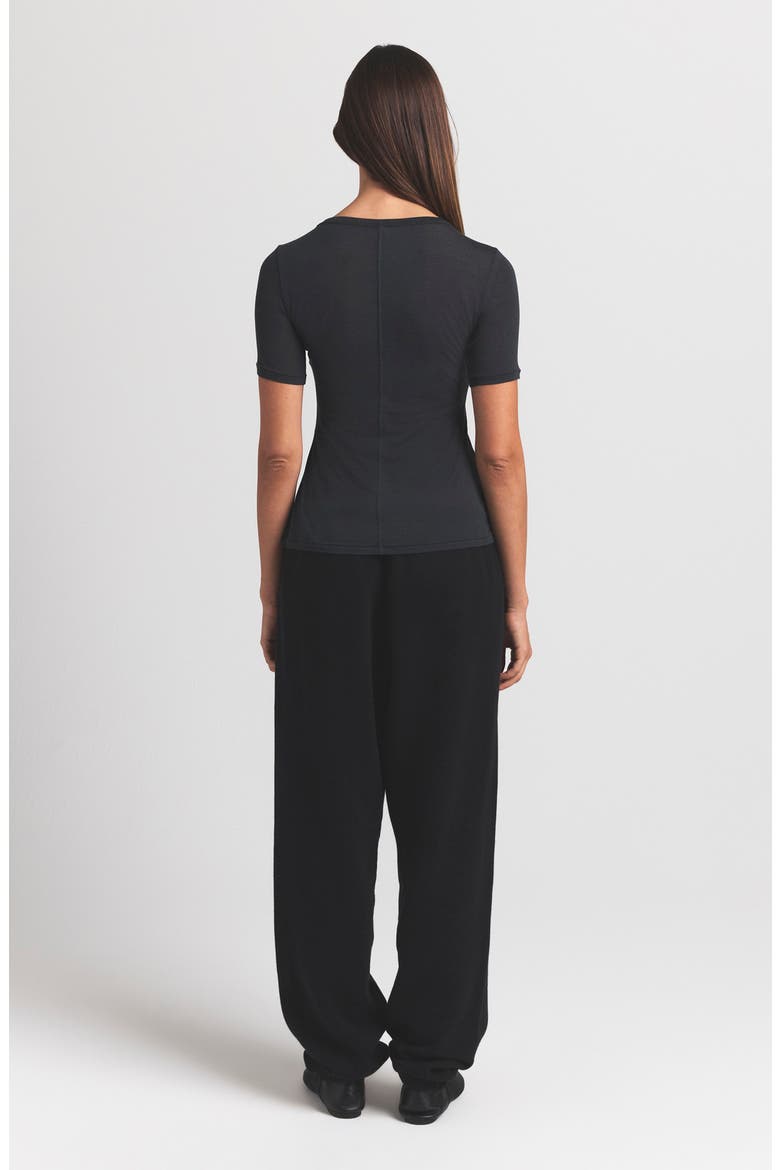 Sheer Modal Long T-Shirt, Alternate, color, ONYX