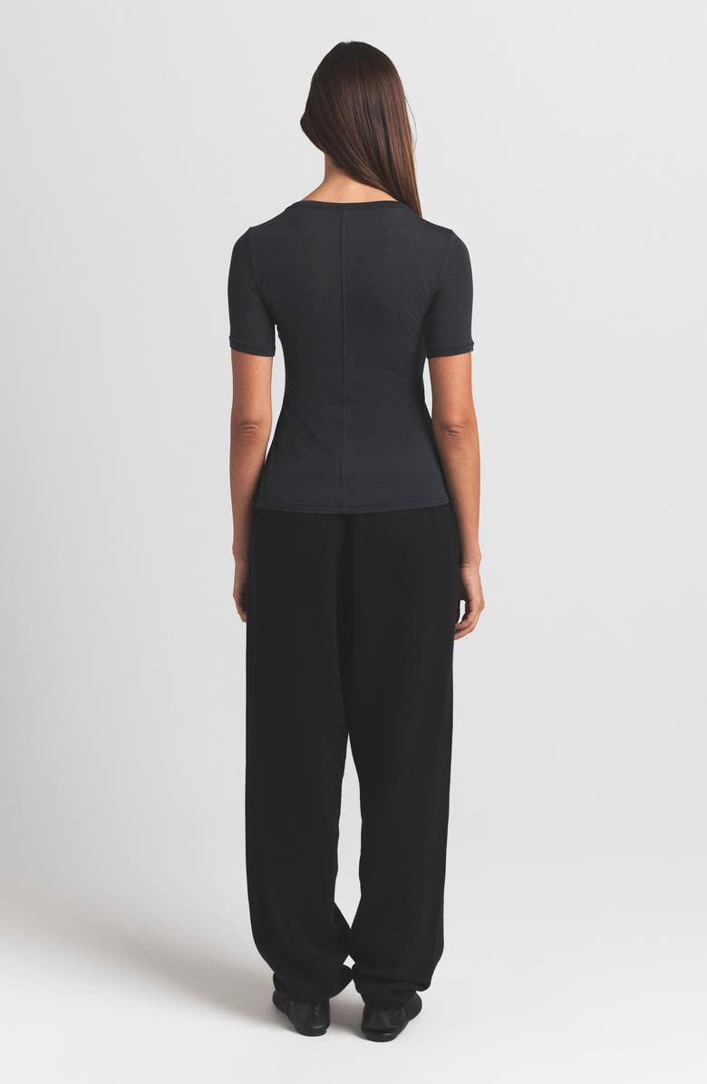 SKIMS Sheer Modal Long T-Shirt, Alternate, color, Onyx