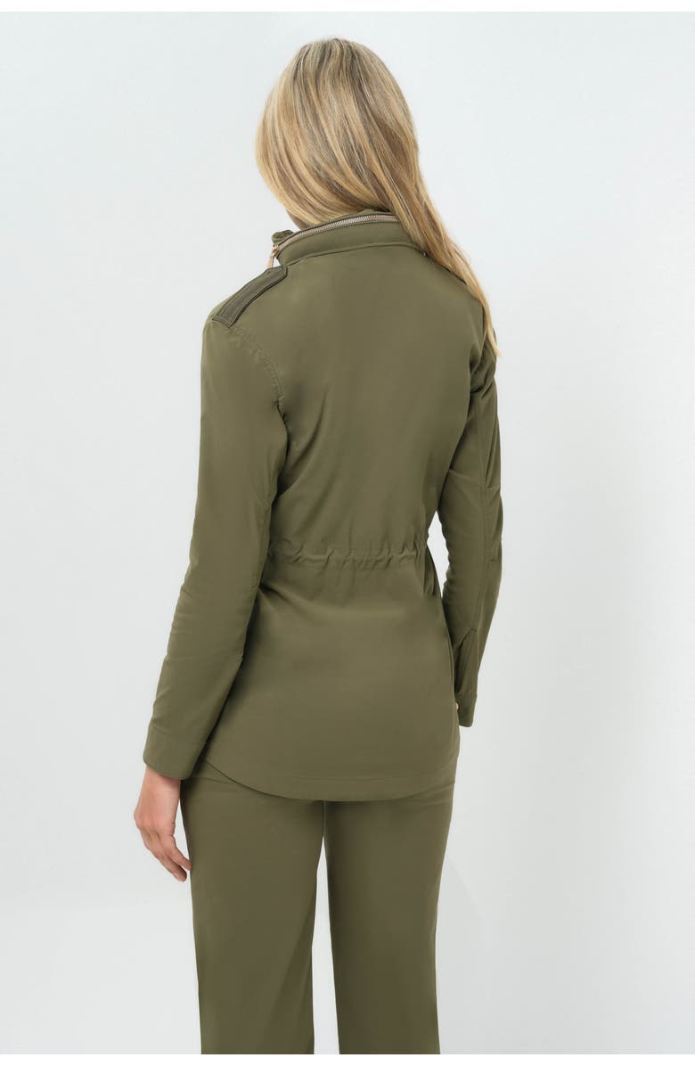 Anatomie Courtney Mid Weight and Satin Oversized Utility Jacket, Alternate, color, Olive Green