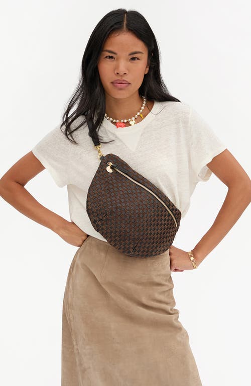 Clare V . Grande Woven Leather Belt Bag In Multi