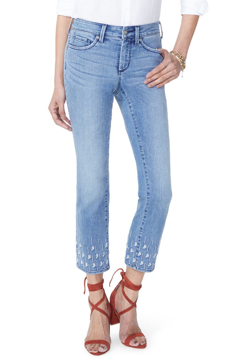 Sheri Embroidered Stretch Slim Ankle Jeans, Main, color, POINT DUME