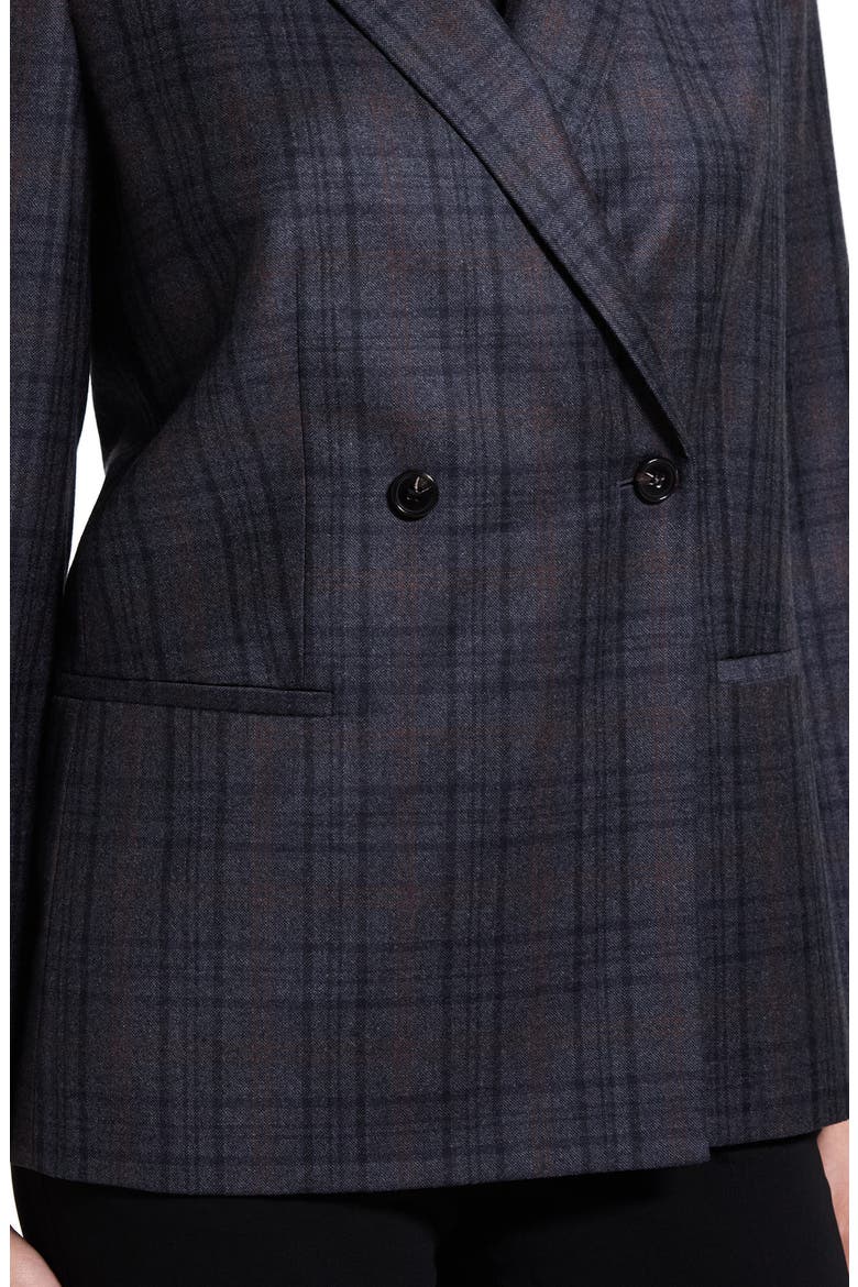 Classic Double Breasted Plaid Virgin Wool Blazer, Alternate, color, CHARCOAL MULTI - QDY