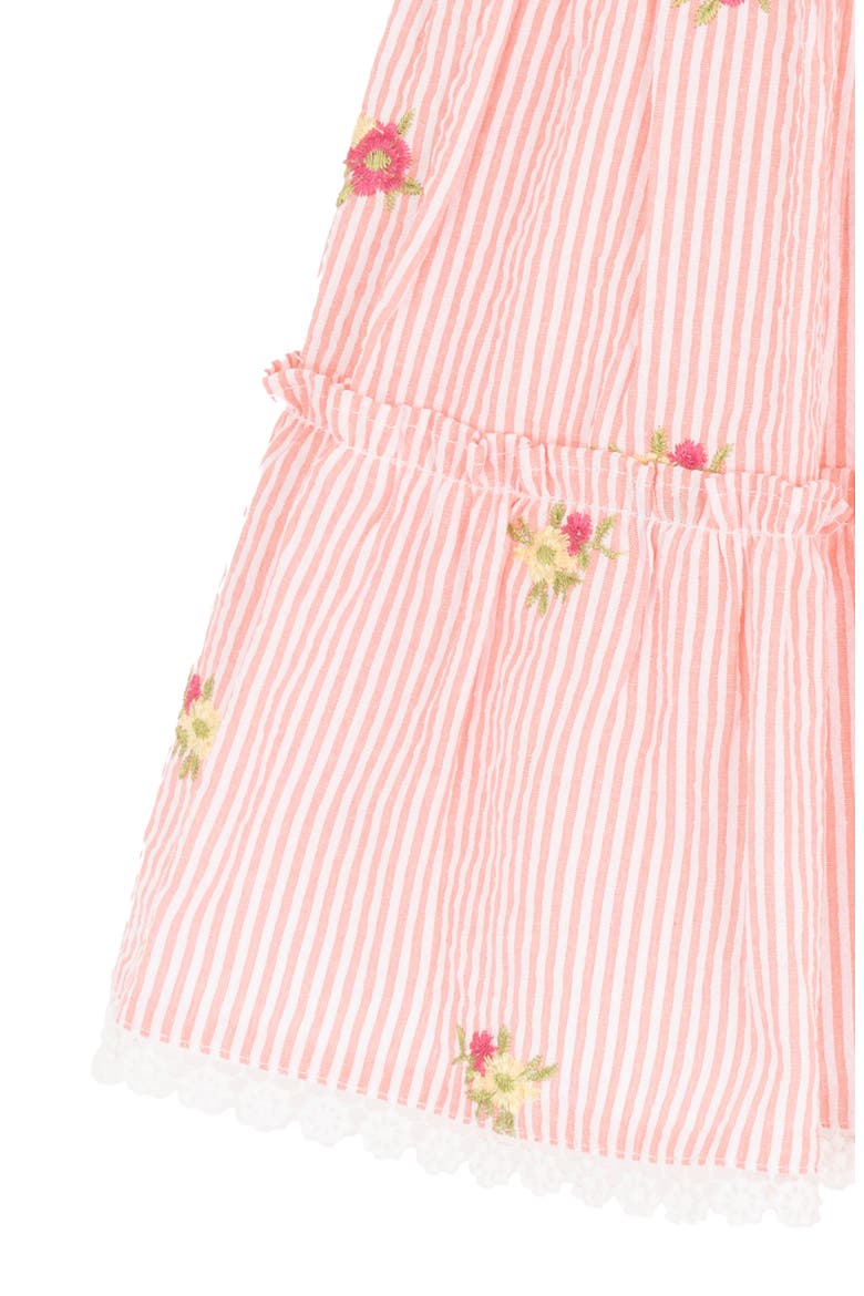 Kids' Embroidered Seersucker Smocked Dress, Alternate, color, PINK