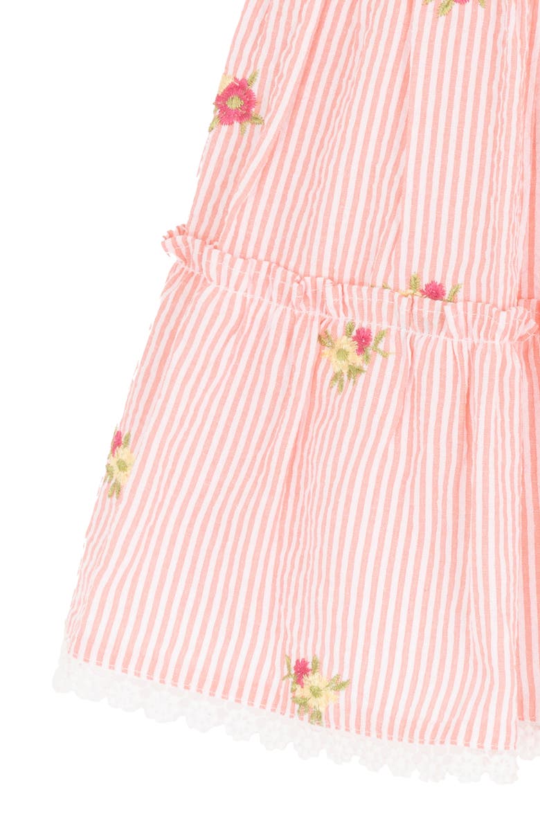 Rare Editions Kids' Embroidered Seersucker Smocked Dress, Alternate, color, Pink