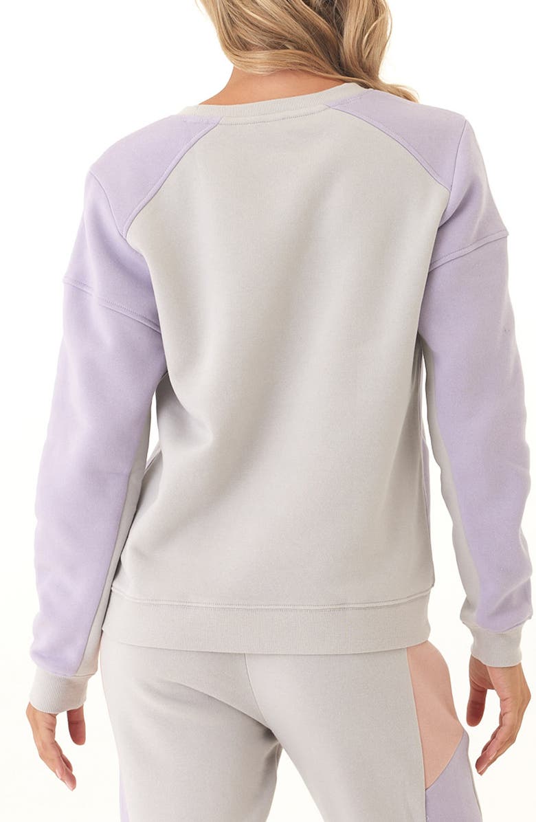 Threads 4 Thought Libby Colorblock Fleece Sweatshirt, Alternate, color, Lunar/ Foxglove