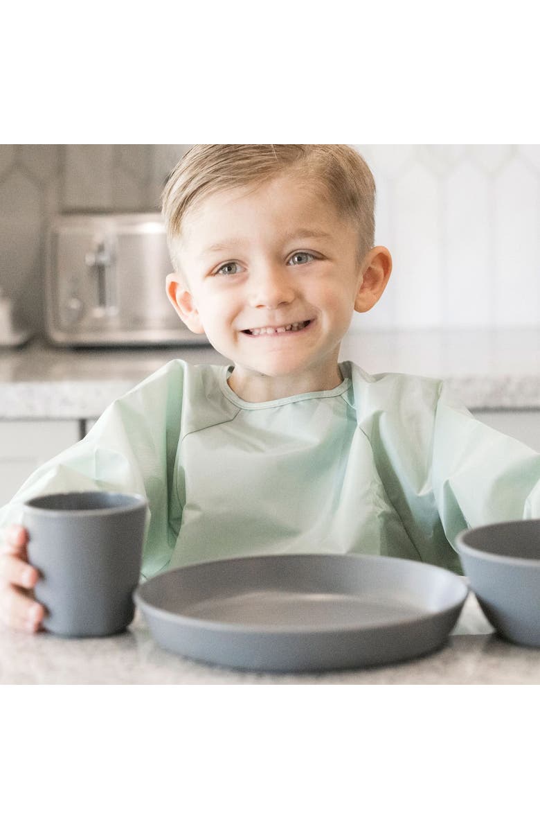 Tiny Twinkle Mess-Proof/Waterproof 2-Pack Long-Sleeve Bib, Alternate, color, Sage Charcoal