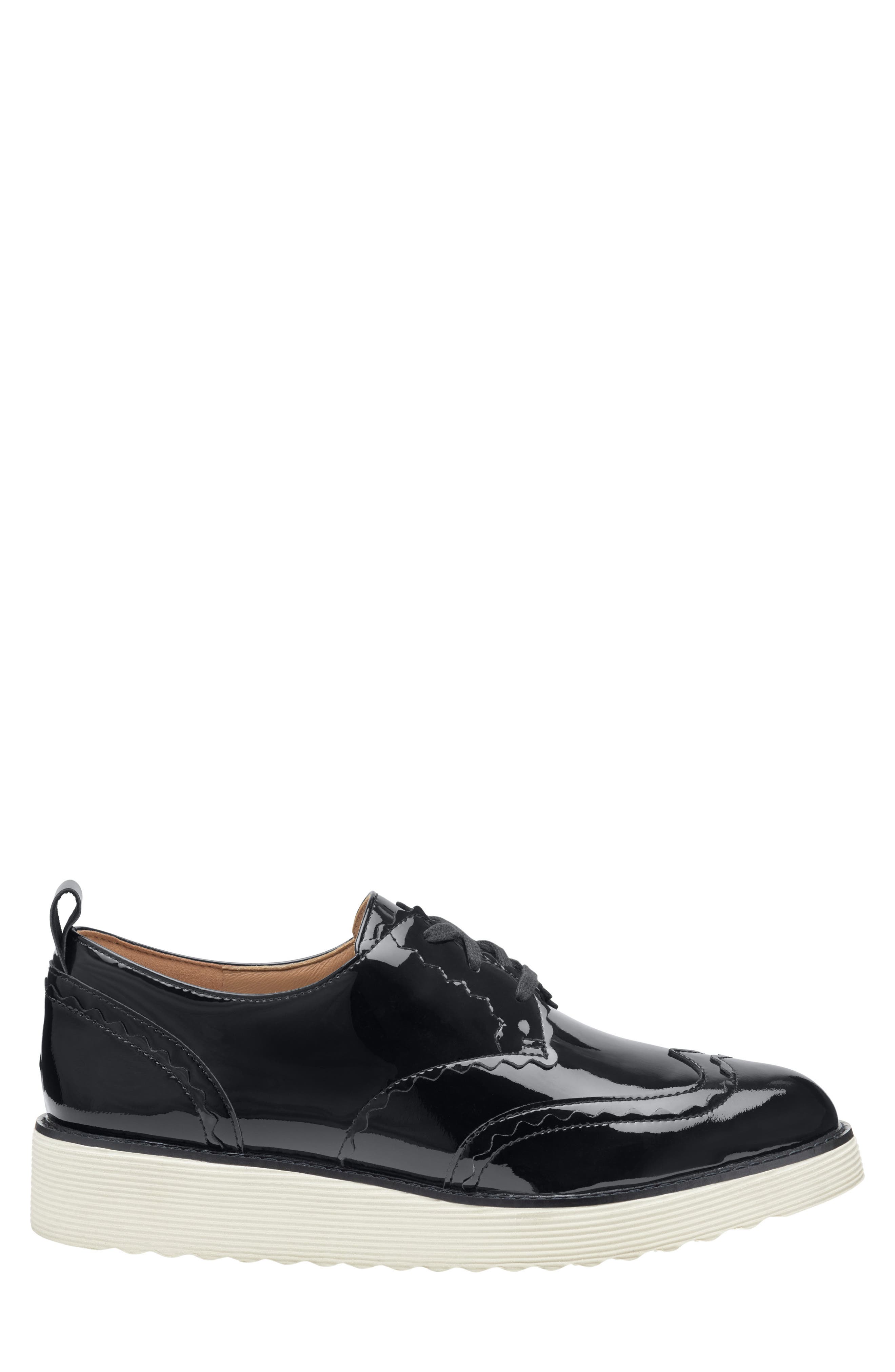Mitzi Wedge Derby, Alternate, color, BLACK PATENT LEATHER