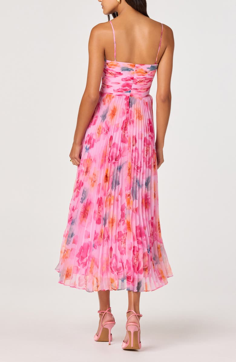 ASTR the Label Bayley Floral Print Pleat Party Dress, Alternate, color, Pink Multi Floral