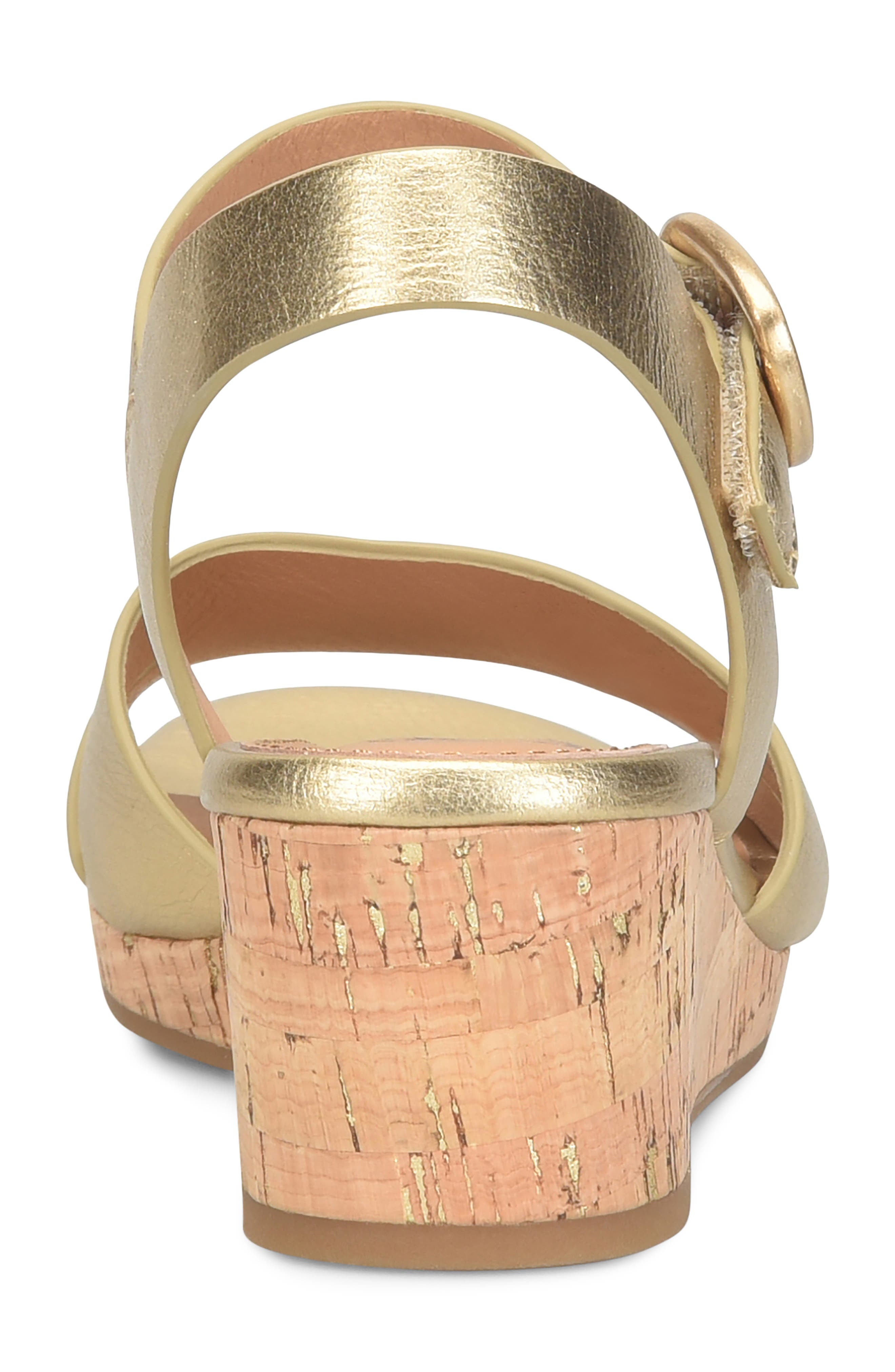 Vanessa Ankle Strap Platform Wedge Sandal, Alternate, color, GOLD