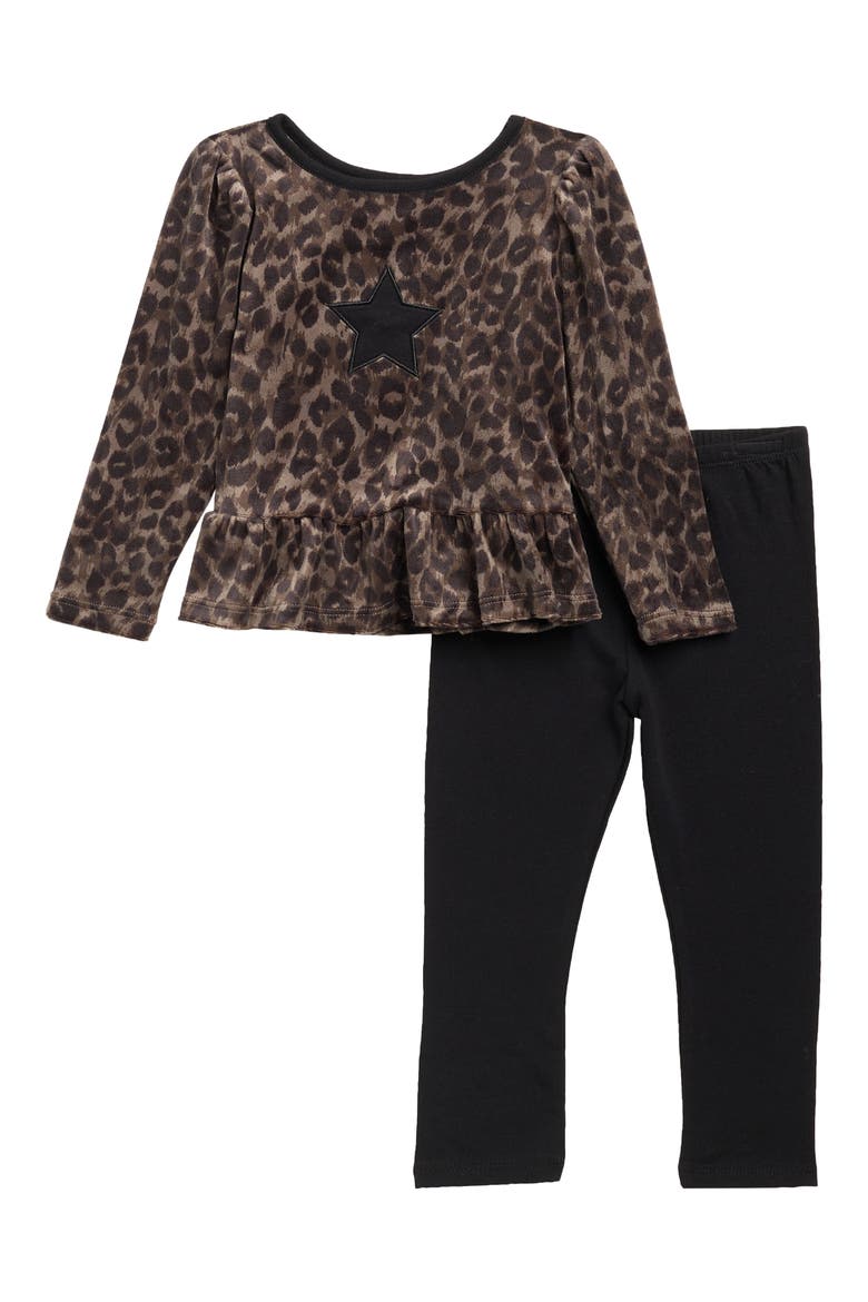 Cheetah Top & Leggings Set, Main, color, LEOPARD PRINT