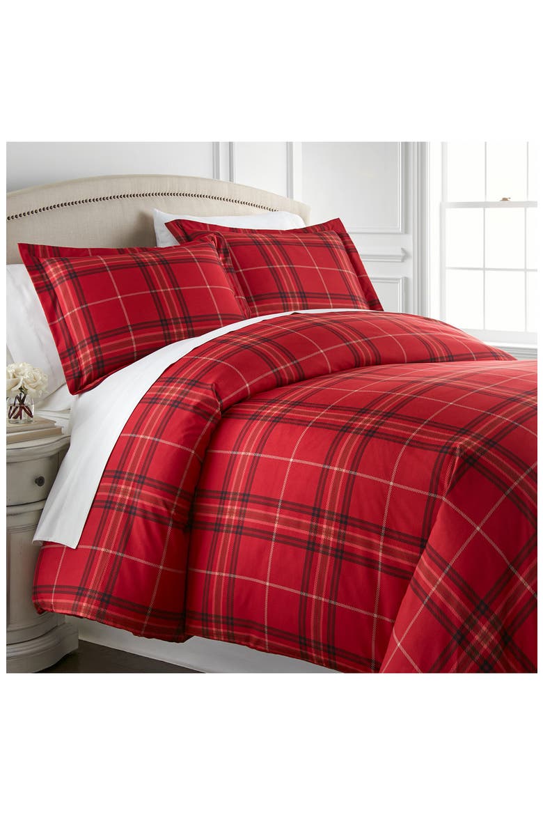Vilano Plaid Duvet Cover Set, Main, color, PLAID RED