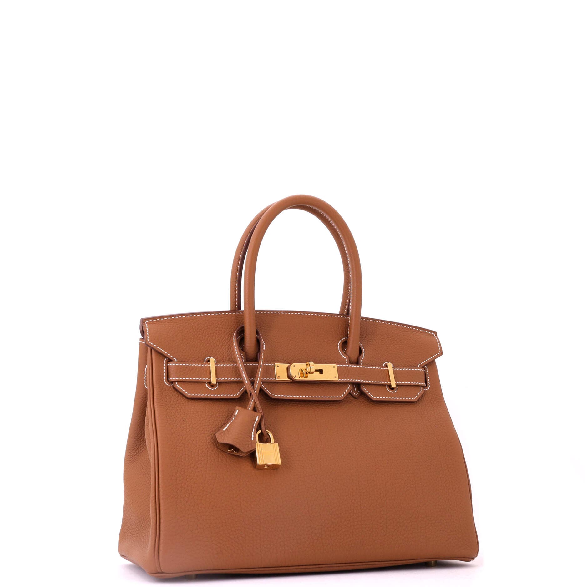 Pre-Owned Hermes Birkin Handbag Brown Togo with Gold Hardware 30, Alternate, color, Gold