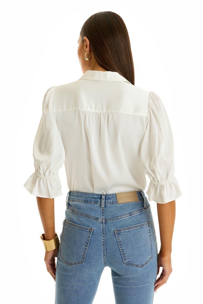 Cindy Ruffle Sleeve Shirt, Alternate, color, White