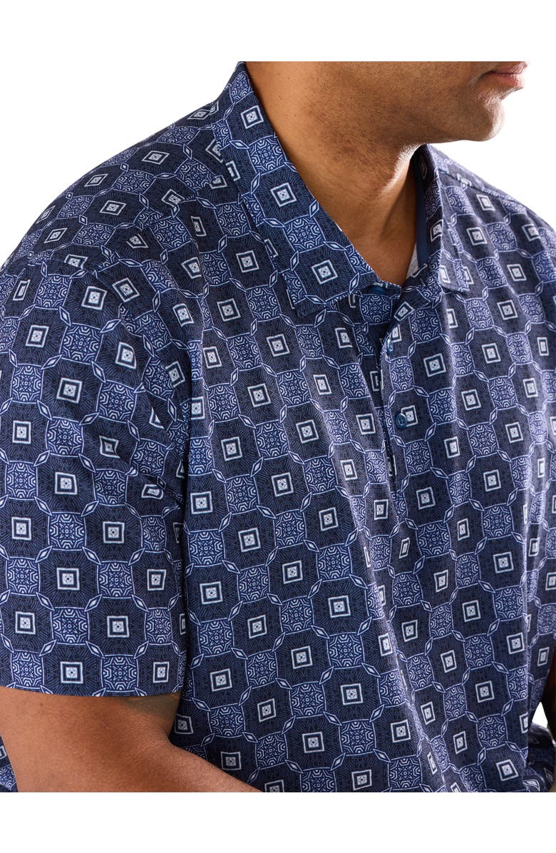 Tommy Bahama Big & Tall Bahama Coast Barcelo Tiles IslandZone<sup>®</sup> Polo Shirt, Alternate, color, Eclipse