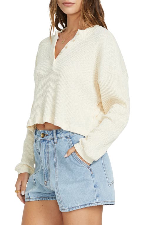 Shop Billabong Good Catch Knit Henley Top In Whitecap
