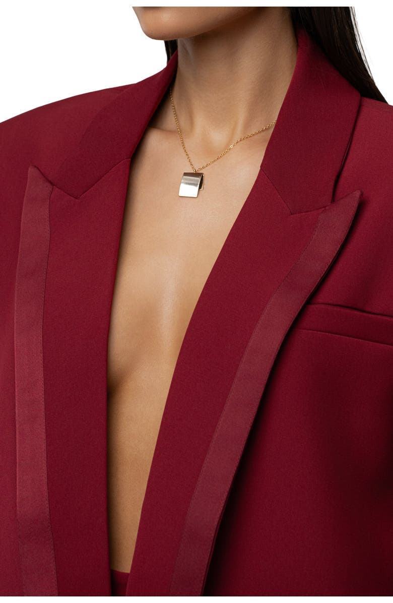 JLUXLABEL Suite Life Woven Blazer, Alternate, color, Burgundy