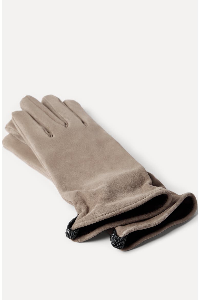 Suede gloves, Alternate, color, Beige