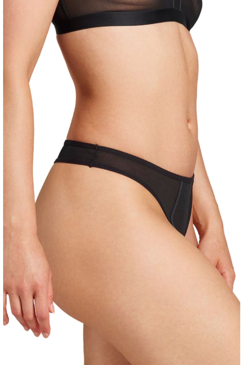 Power Mesh Thong, Alternate, color, Black