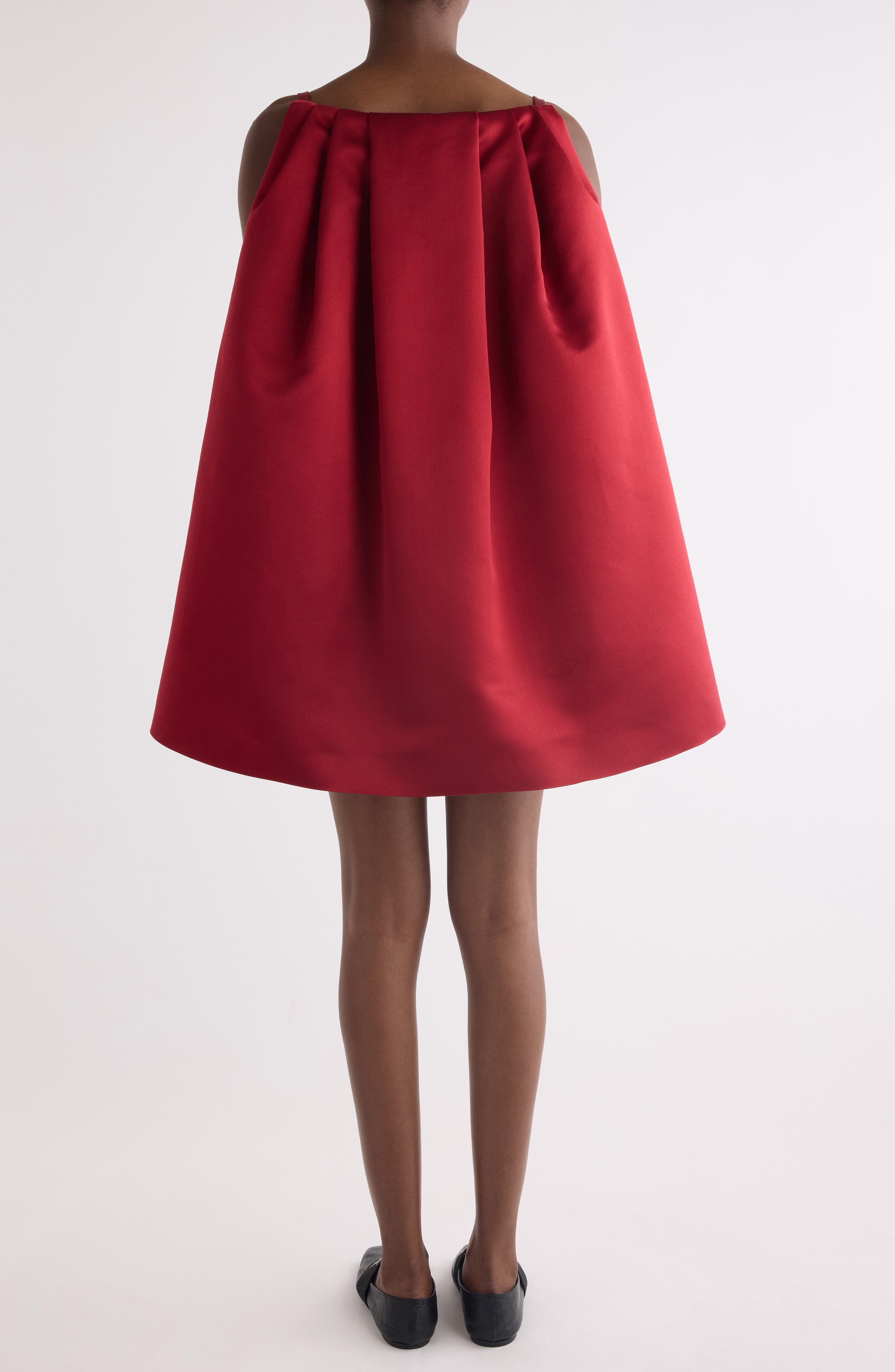 mini cape dress in silk georgette Chloe Ruffled Cape-effect Silk Mini Dress In Neutral