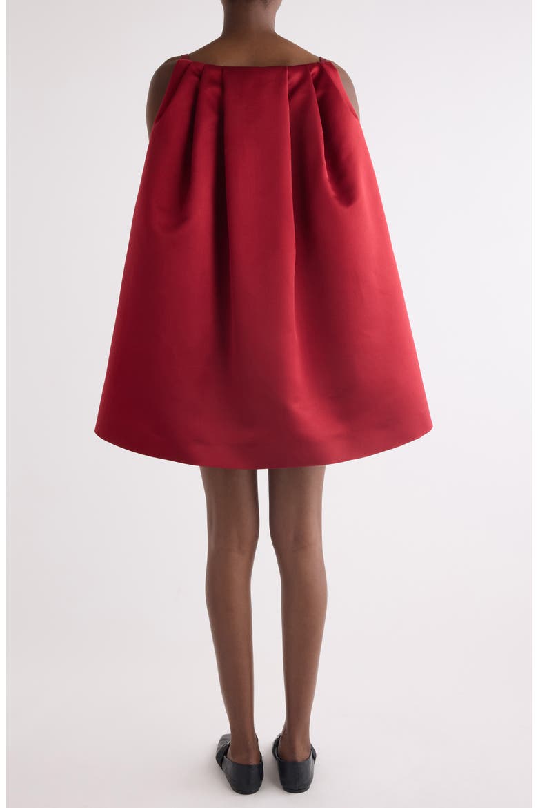 Silk Satin Cape Minidress, Alternate, color, DARK RED