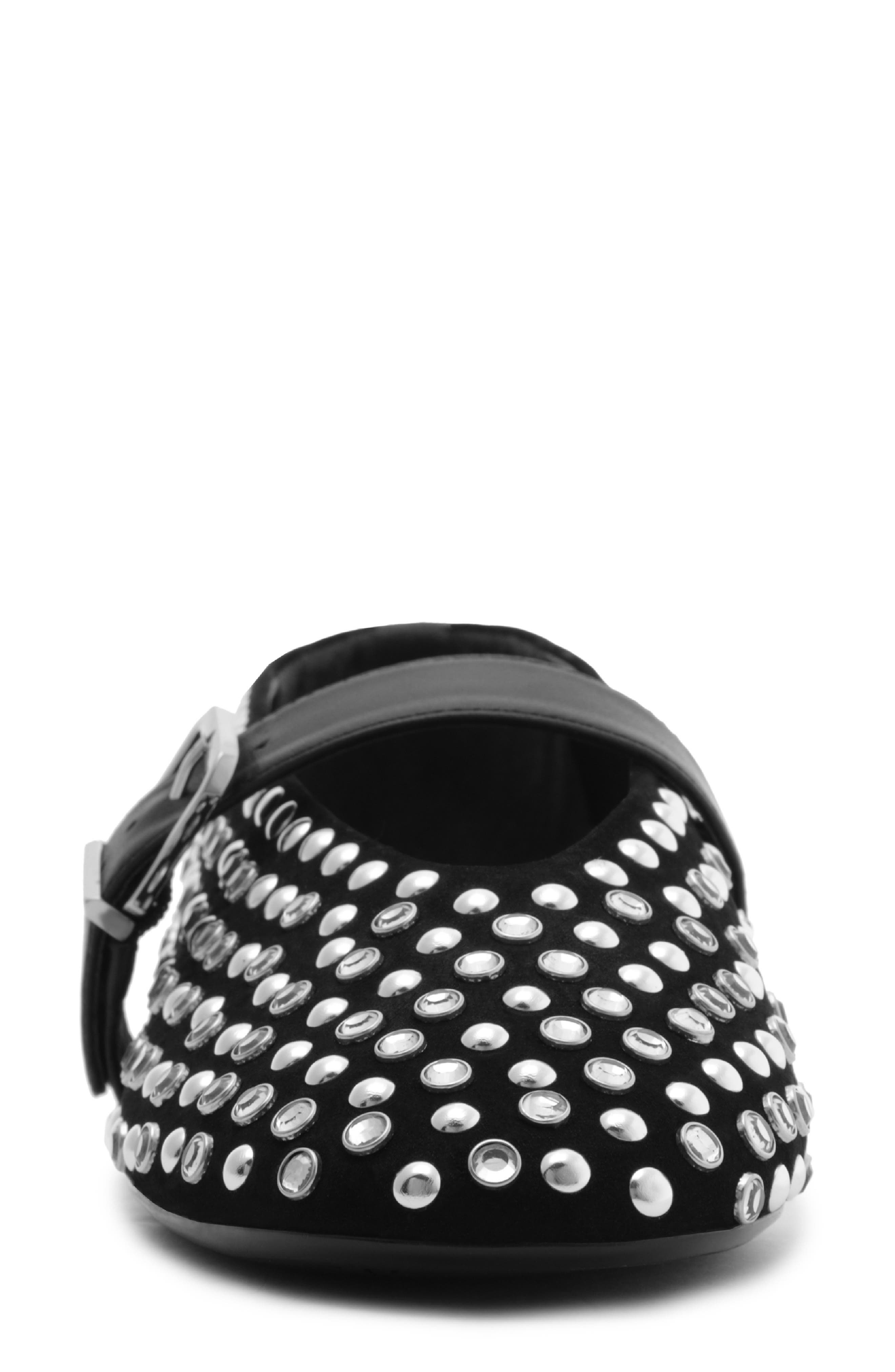 Schutz Eiza Shine Mary Jane Flat, Alternate, color, Black