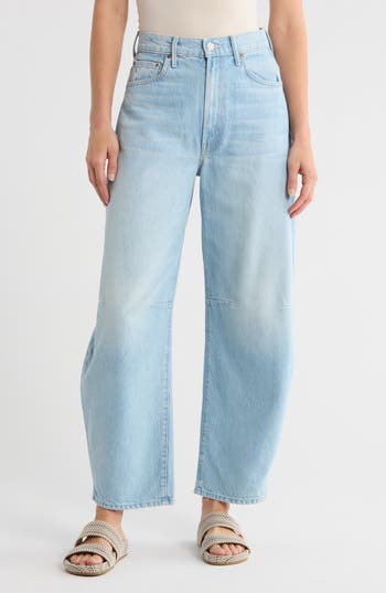 Mother Snacks! The Pony Keg Ankle Tapered Leg Jeans In Blue